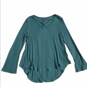 Girl’s Long Sleeve Top in Dark Teal Color